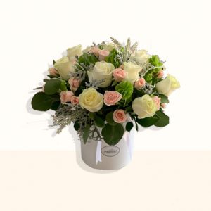 24 ROSAS BLANCAS EN CAJA